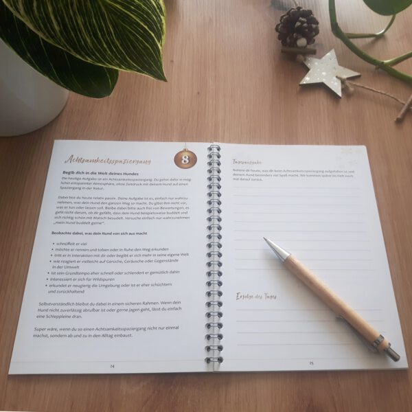 Hundetrick Beispielseite aus dem wesensstark Advents-Kalender für Hunde und Menschen